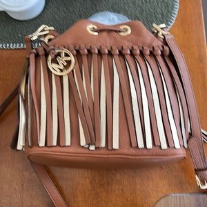 Michael Kors Boho Brown/Gold Fringe Purse Boho
